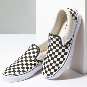 VANS Checkerboard Slip-On Black & Off White Shoes